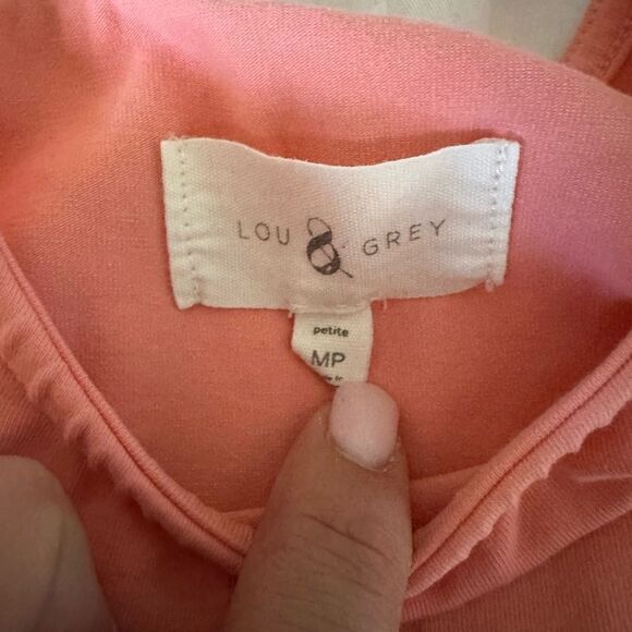 Lou & Grey for LOFT Dip Die Pink orange Ombre top Size M Terry Style - Picture 2 of 2